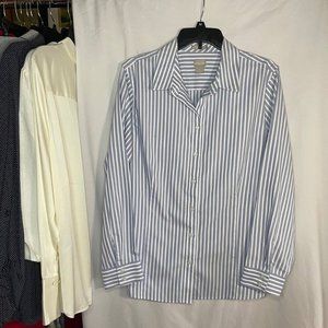 CHICO'S Women's Striped Blue/White Blouse